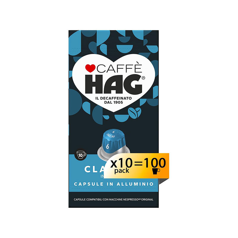 Caffè Hag - Compatibili Nespresso - Miscela Decaffeinato - Capsule in Alluminio