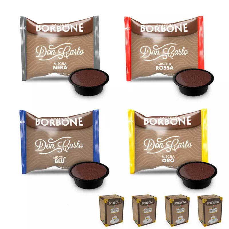 Caffè Borbone – Linea Don Carlo – Mix Degustazione 4 Miscele – 400 Capsule