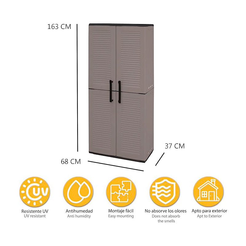Art Plast – E71/PS – Armadio in plastica Alto con portascope -Grigio