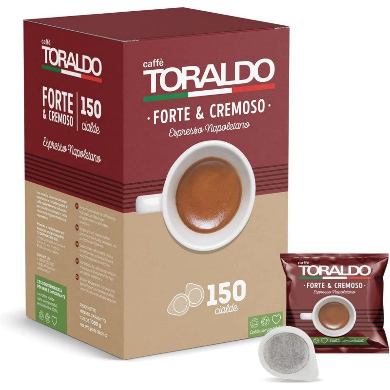 Caffè Toraldo - 150 Cialde Filtro Carta ESE 44 mm - Forte e Cremoso