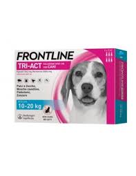FRONTLINE TRI-ACT Cani 10-20 Kg – 3 Pipette – Antiparassitario BOEHRINGER – Protezione Completa contro Pulci, Zecche e Pappataci