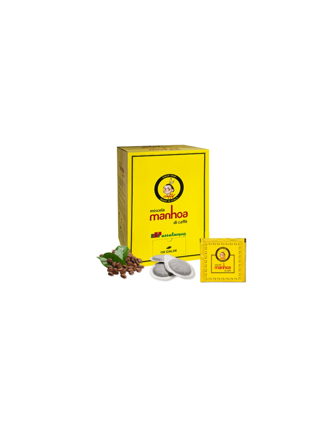 Caffè Passalacqua - 150 Cialde Filtro Carta ESE 44 mm - Miscela Manhoa