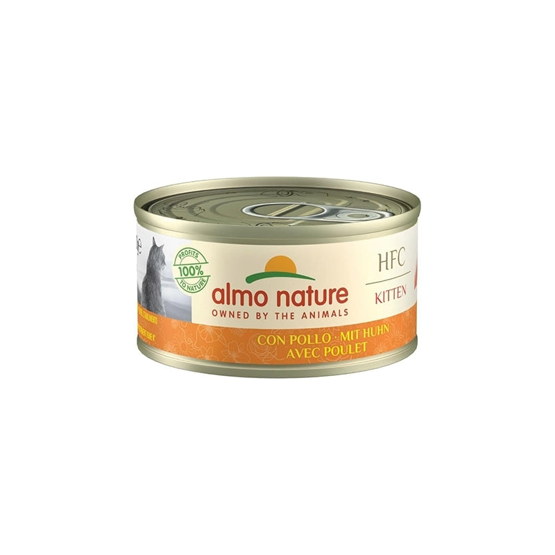 Almo Nature – HFC Natural – Alimento umido per gattini da 2 a 12 mesi (24 lattine da 70g) – Gusto Kitten Con Pollo