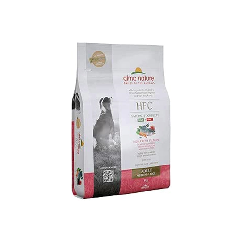Almo Nature – HFC Adult – M-L – Crocchette per Cani di Taglia Media con Salmone Fresco – 8 Kg