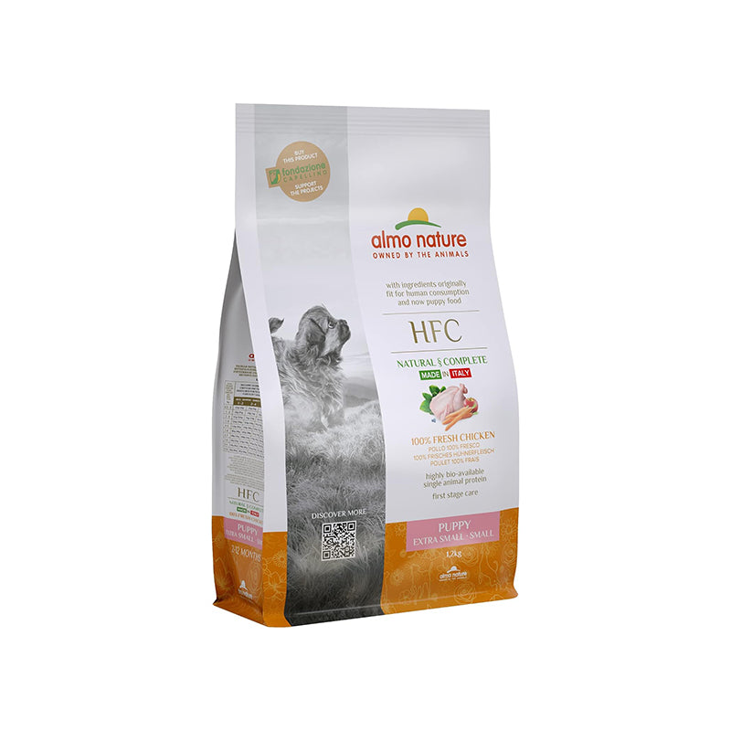 Almo Nature – Hfc – Mangime Secco – Completo e Bilanciato – Con 100 per cento di Pollo Fresco – Sacco da 1.2 Kg