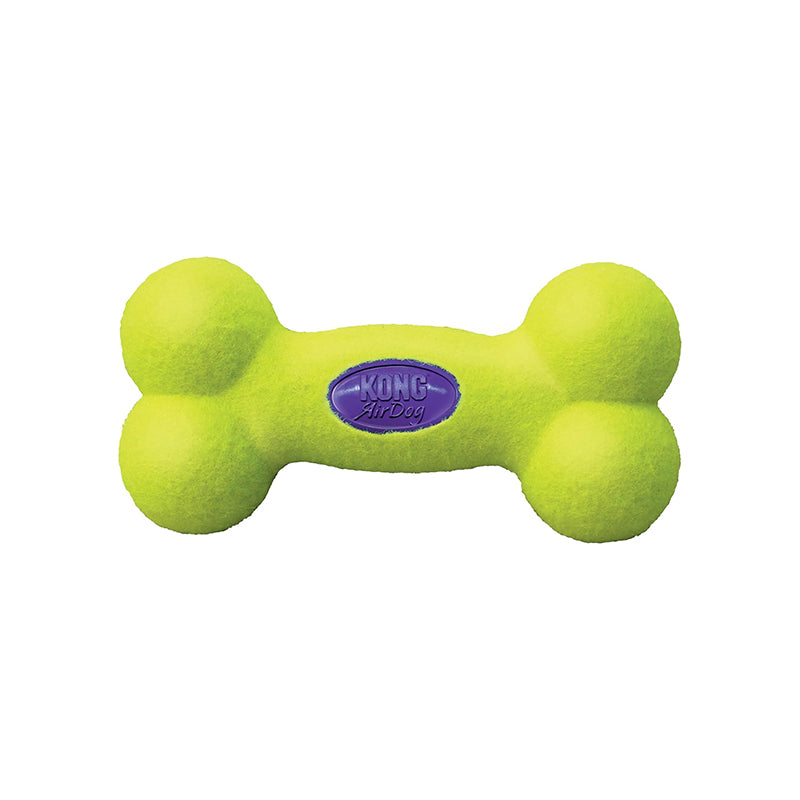 KONG – AirDog Squeaker Bone – Apportierspiel, springt und macht Geräusche, Tennisballmaterial – für große Hunde