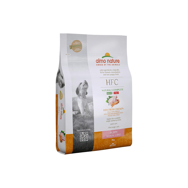 Almo Nature – HFC Adult – M-L – Crocchette per Cani di Taglia Media con Pollo Fresco – 8 Kg