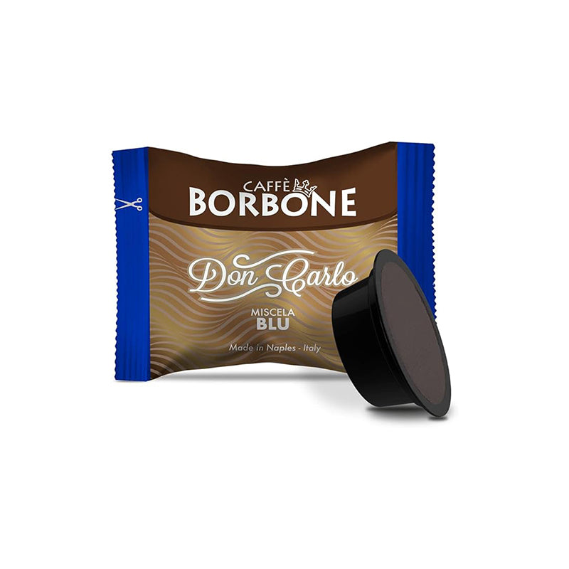 Caffè Borbone Don Carlo Blu – Compatibile A Modo Mio – Gusto Intenso e Cremoso – Box da 50 Capsule