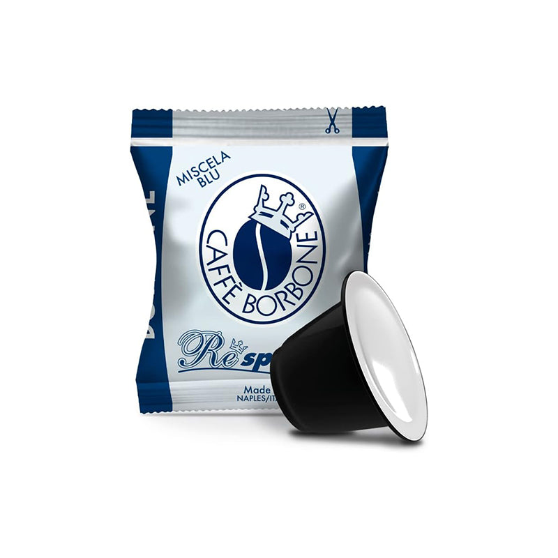 Caffè Borbone Respresso Blu – Compatibile Nespresso – Gusto Equilibrato e Cremoso – Box da 50