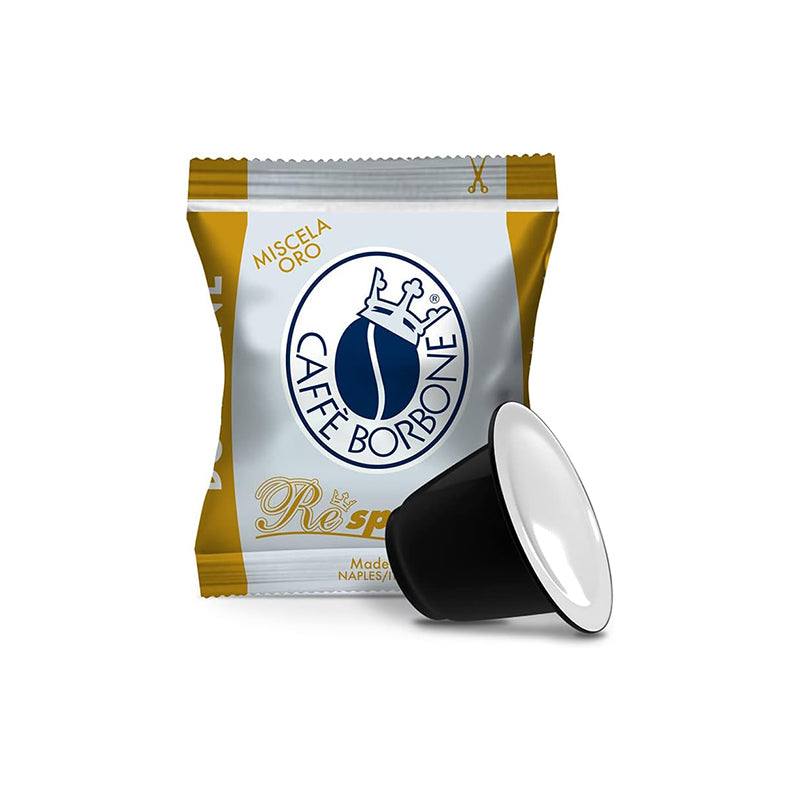 Caffè Borbone Respresso Oro – Compatibile Nespresso – Miscela Pregiata e Aromatica – Box da 50 Capsule
