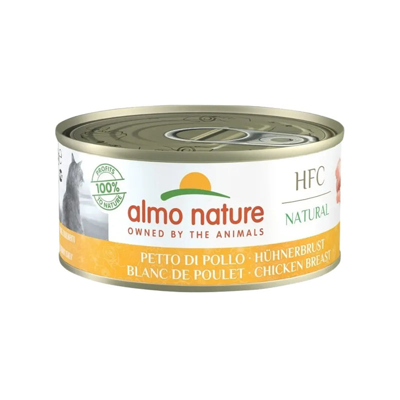 Almo Nature – HFC Natural – Alimento umido per gatti adulti. – 24 lattine da 150g – Gusto Pollo