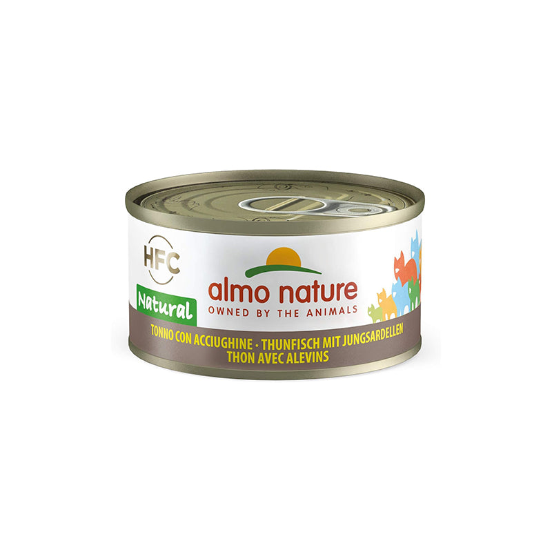 Almo Nature – HFC Natural – Alimento umido per gattini da 2 a 12 mesi (24 lattine da 70g) – Gusto Tonno Con Acciughine
