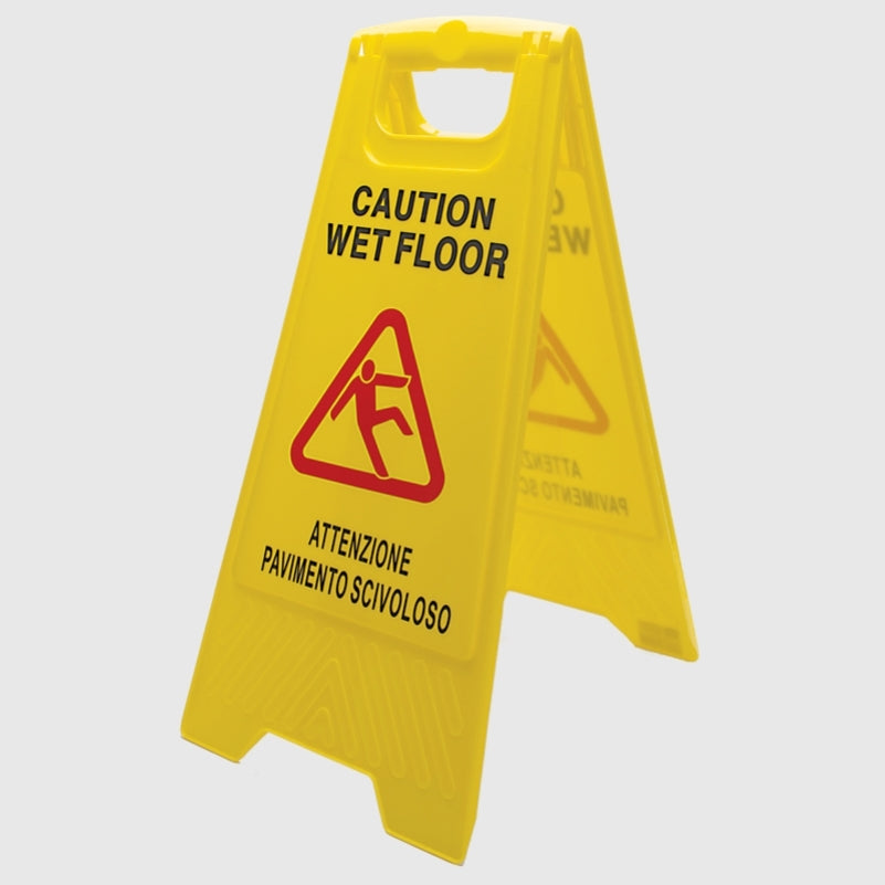 La Briantina – Schild „Nasser Boden“ – Gelb