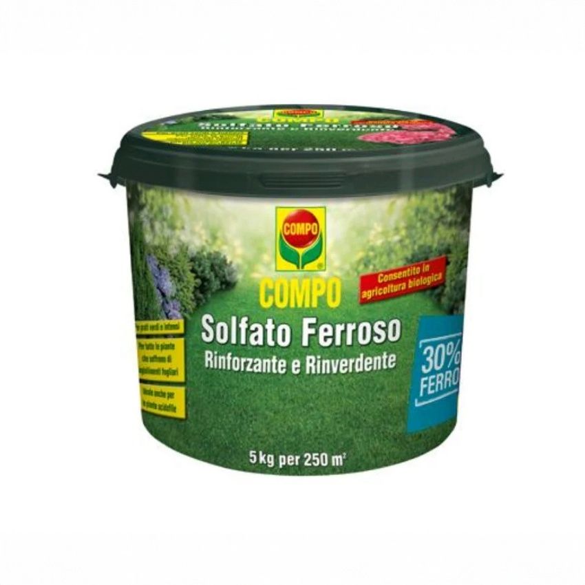 Compo – Eisensulfat – Eisenhaltiger Dünger – Kräftigende und begrünende Wirkung – 5 kg