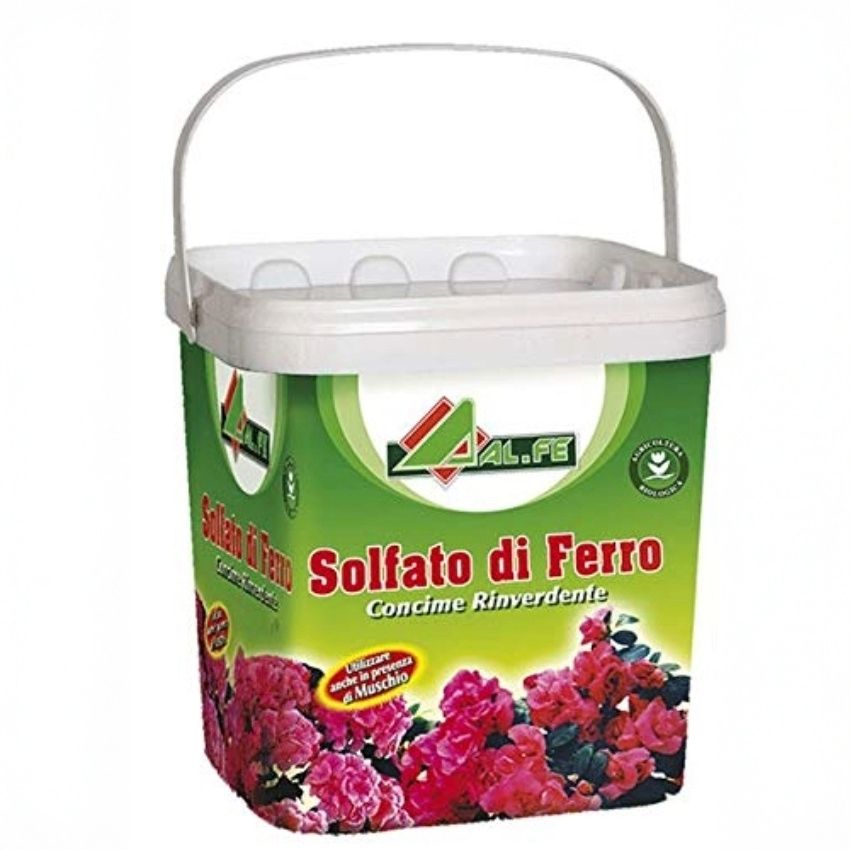 ALFE – 5 Kg – Solfato di Ferro antimuschio rinverdente Microgranulare per Piante e Fiori
