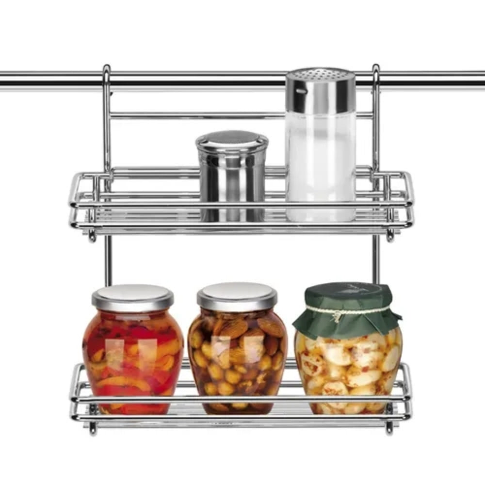 Tescoma – Doppelregal 26×10 cm (Code 90022) + Rollenhalter 29 cm (Code 900054) – Platzsparendes Küchenset