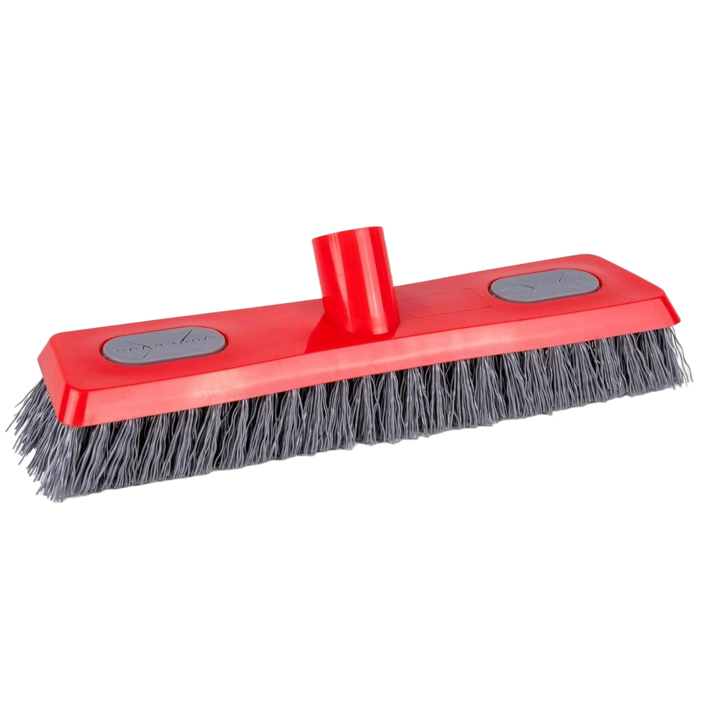 La Briantina – Spazzolone Pavimenti Ginevra con Occhielli Ferma-Panno – Fibre Rigide Ondulate, Innesto a Vite Universale, 27,5×6 cm in Polipropilene