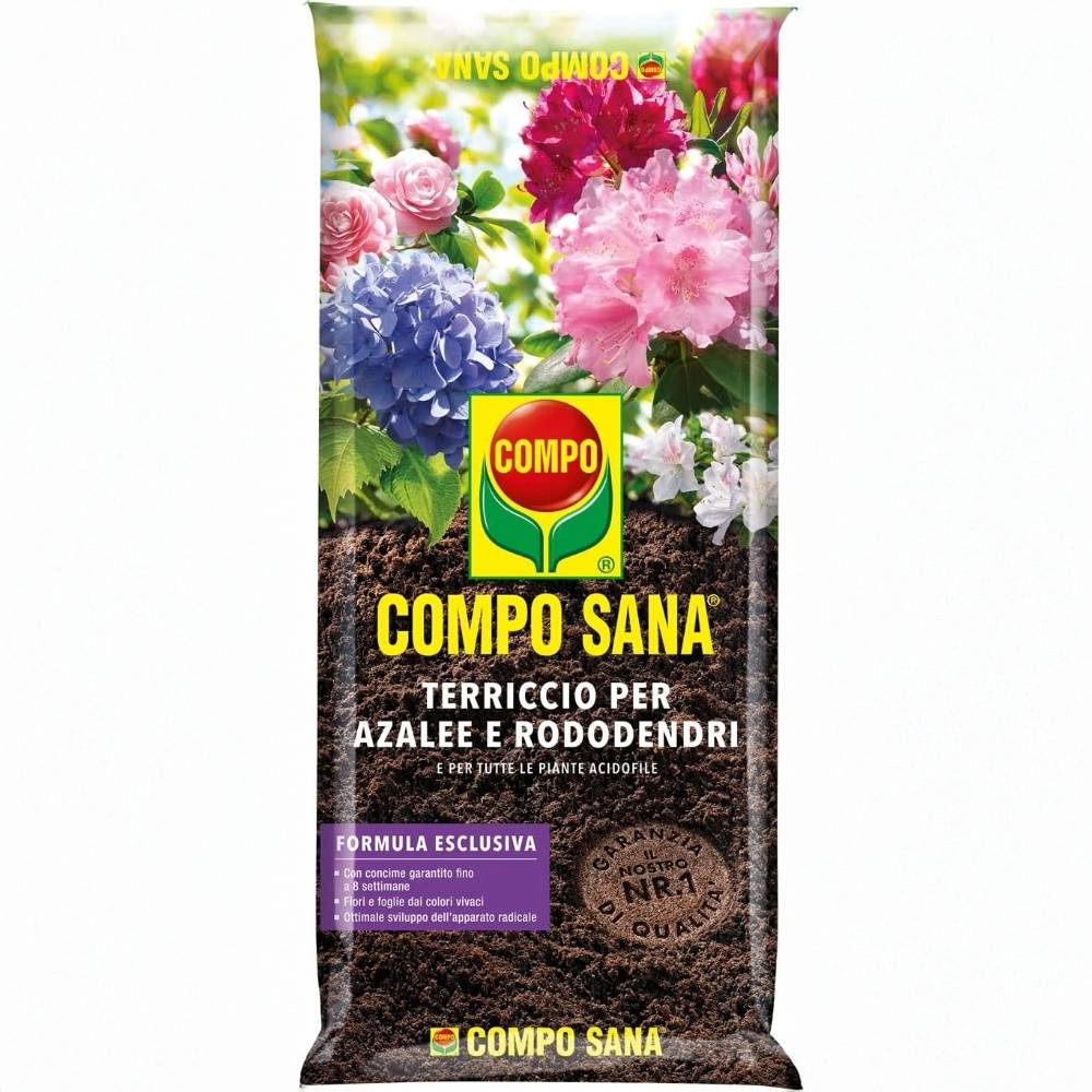Compo Sana – Terriccio 50L per Azalee, Rododendri e Piante Acidofile – Con Guano Naturale per Crescita Sana