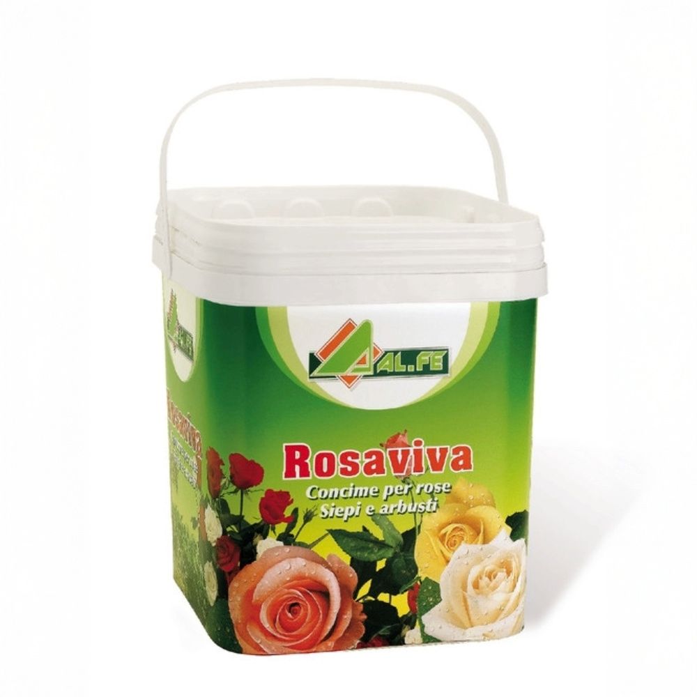 Alfe – 4 kg – Concime per Rose, Siepi e Arbusti Rosaviva – Per una Fioritura Rigogliosa e Sana