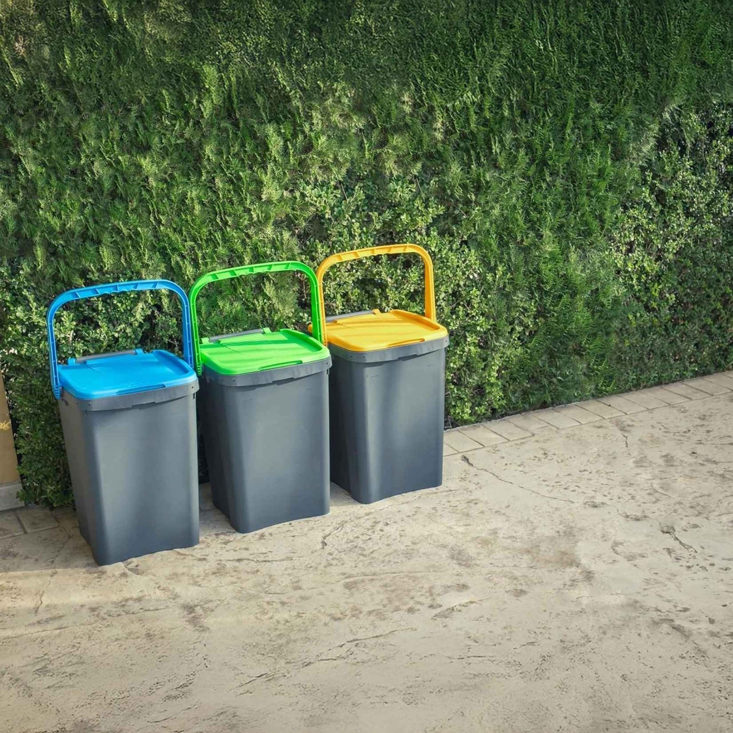 Ecoplast Bidone Raccolta Differenziata 50L Giallo – Pattumiera in Plastica Riciclata, 43x41x54, Made in Italy