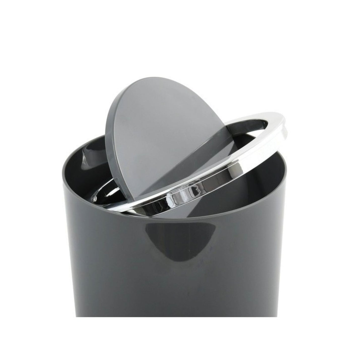 MSV – Badezimmer-Mülleimer Aspen 6L – Treteimer oder Schwingdeckel in modernem grauem Design