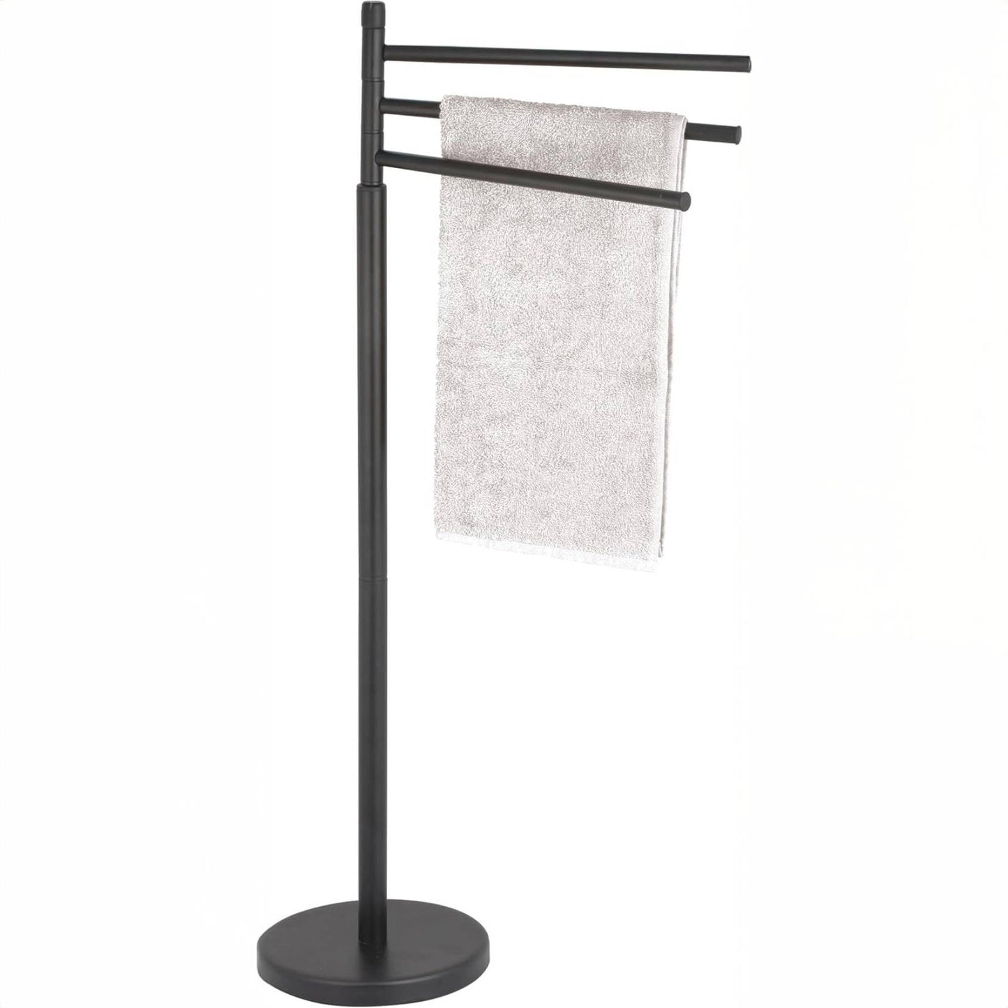 MSV – Ella 3-armiger Handtuchhalter – Mattschwarzer Stahl, modernes Badezimmerdesign
