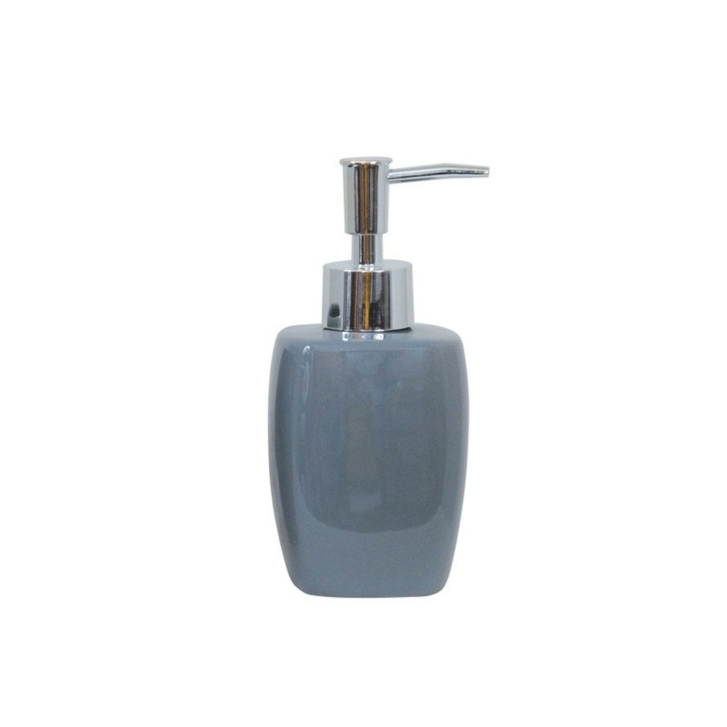 MSV – 3-teiliges Badezimmer-Zubehör-Set – Spender, Seifenschale und Keramikbecher in Anthrazitgrau