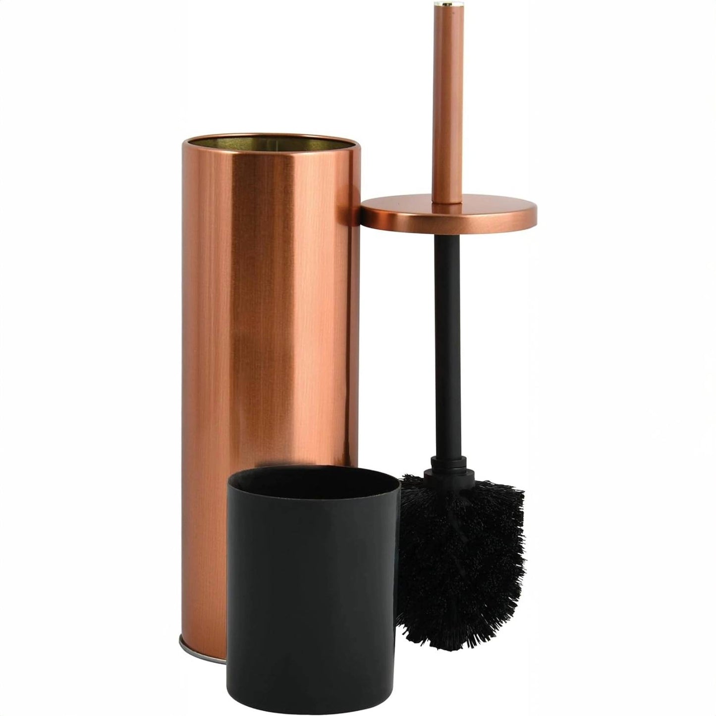 MSV Toilettenbürste mit Halter Hans – Badezimmerbürstenhalter aus Edelstahl in Kupferoptik, edel und langlebig