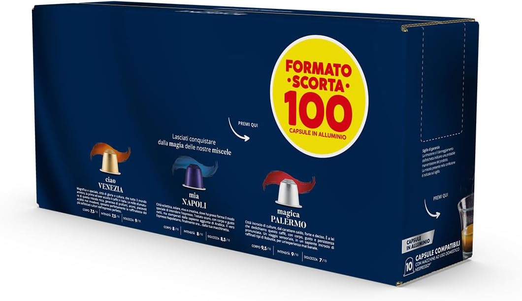 Caffè Borbone - Compatibile con Nespresso - Capsule In Alluminio - Miscela Ciao Venezia