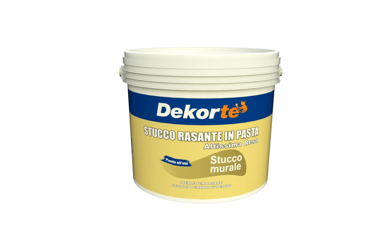 GDM – Stucco Rasante In Pasta – Ideale Per Rasatura Di Pareti Interne, Dekortè – Colore: Bianco – 8 kg