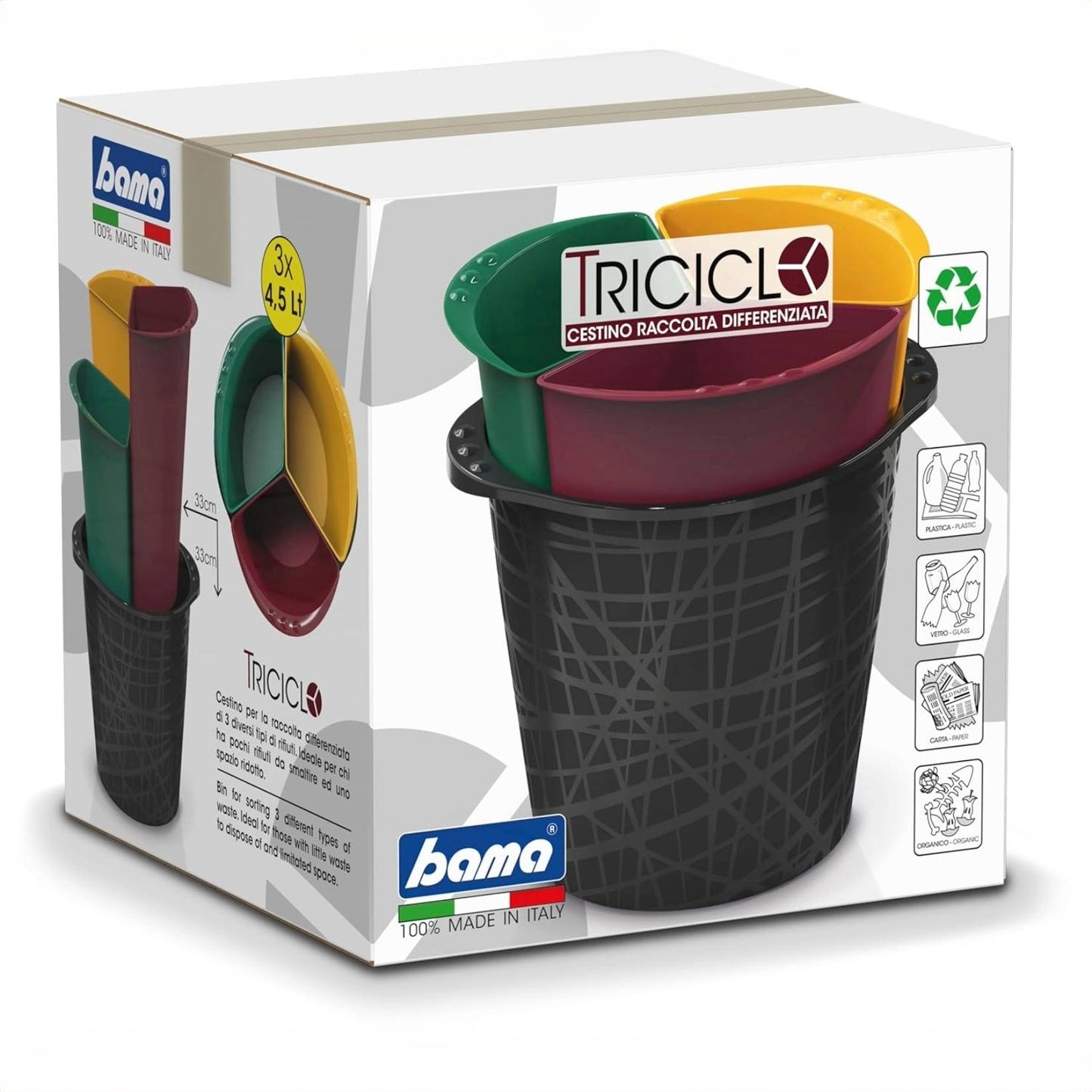 Bama Triciclo Cestino Raccolta Differenziata