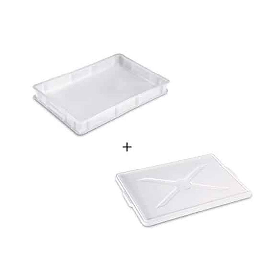 CASSETTA PORTAIMPASTO + COPERCHIO”GIGANPLAST” mod.service cm.30X40X10h Colore BIANCA