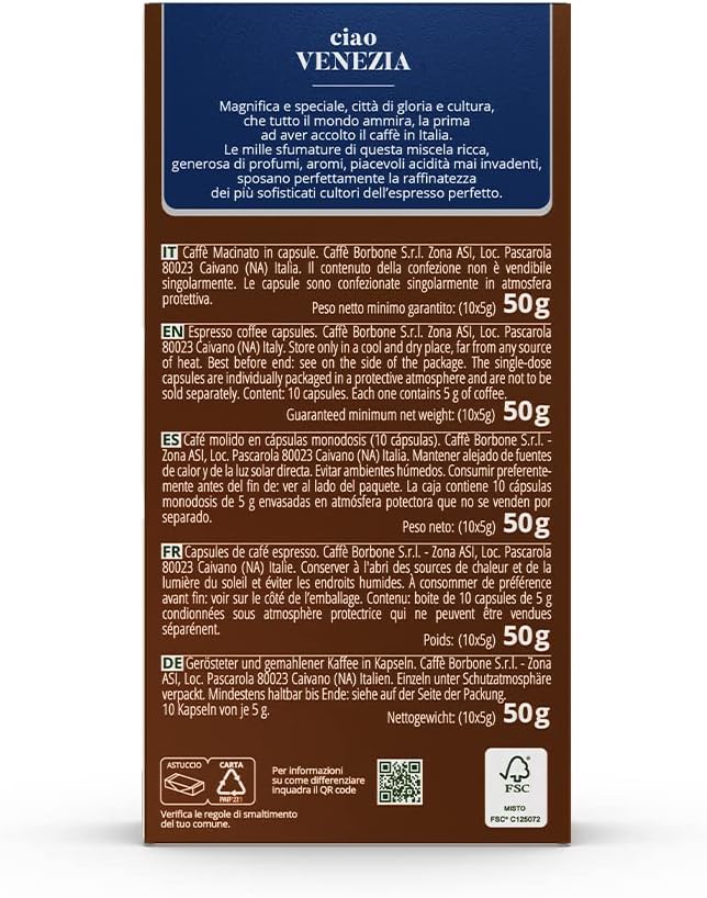 Caffè Borbone - Compatibile con Nespresso - Capsule In Alluminio - Miscela Ciao Venezia