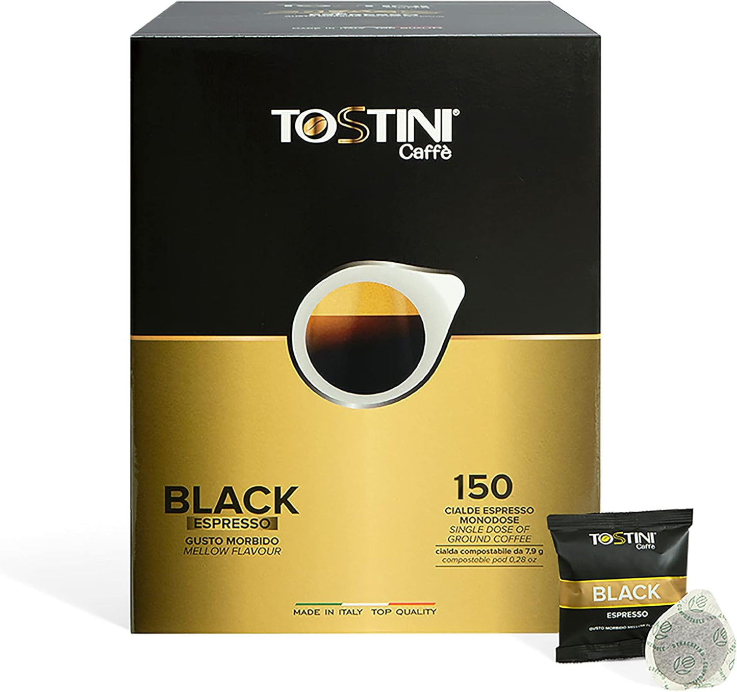 Caffè Tostini - Cialde Carta ESE 44 mm - Miscela Black - 150 Cialde