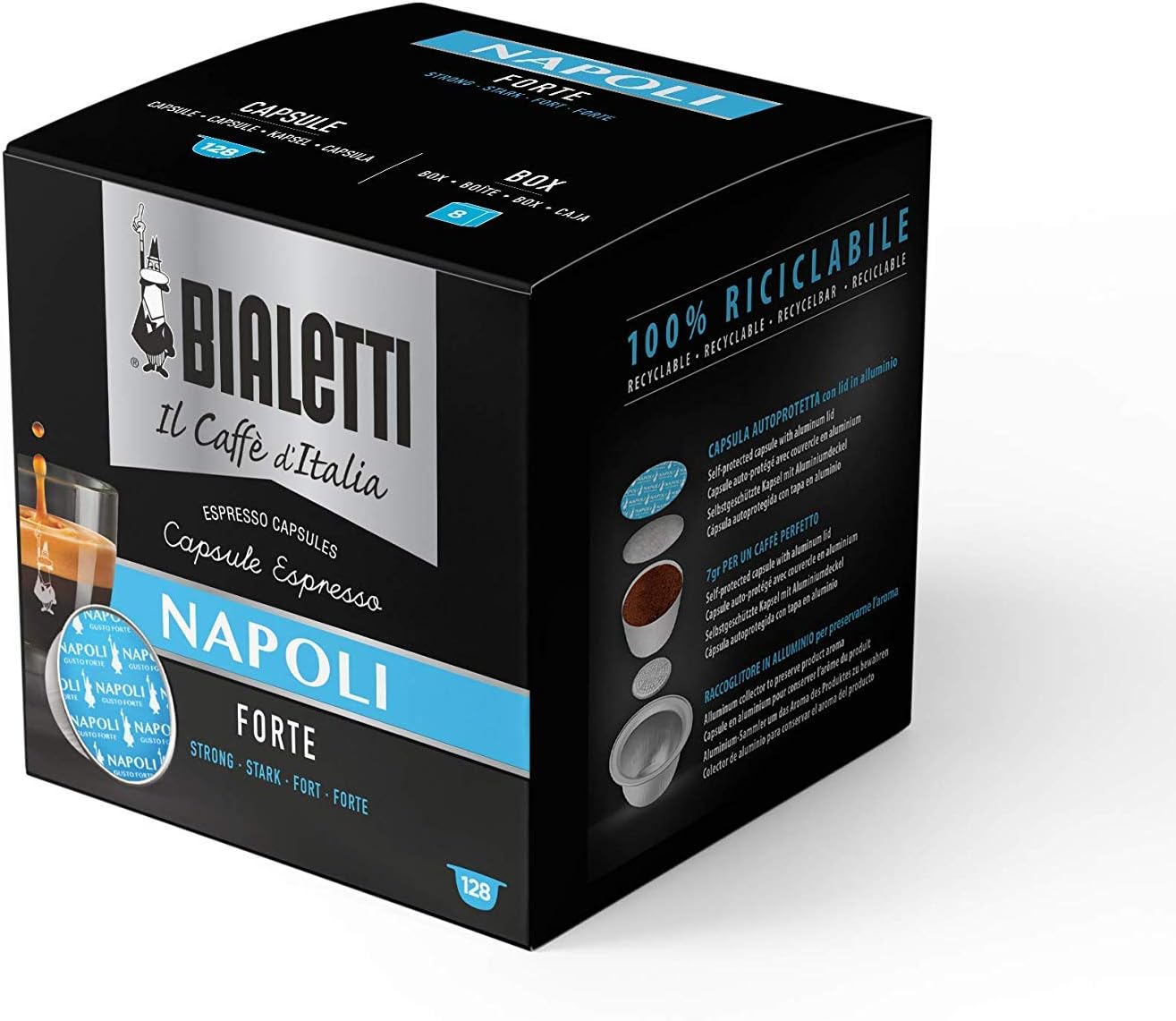 Caffè Bialetti Napoli – Capsule Originali Bialetti, Espresso Forte e Deciso dal Gusto Intenso
