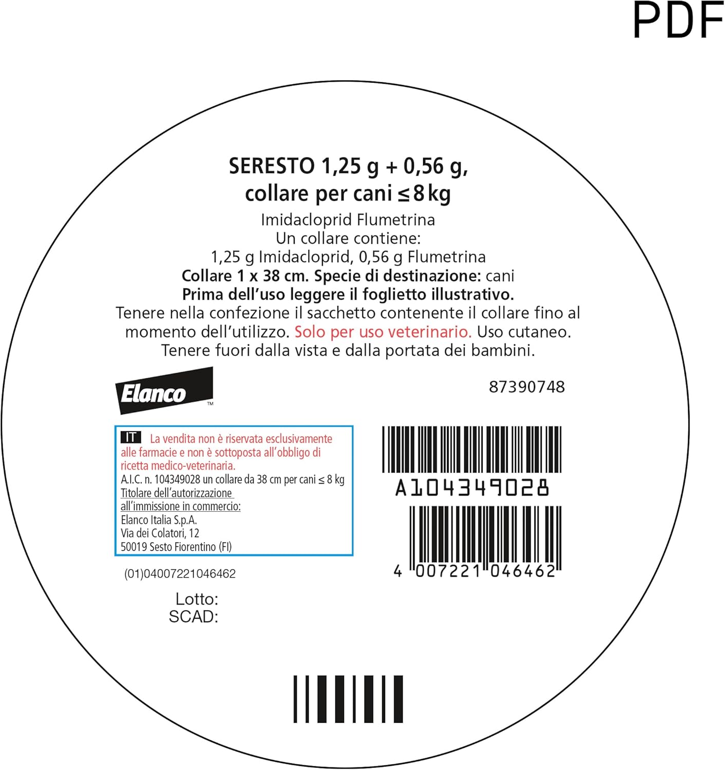 Elanco Seresto – Floh- und Zeckenhalsband – Für Hunde bis 8 kg und bis 8 Monate