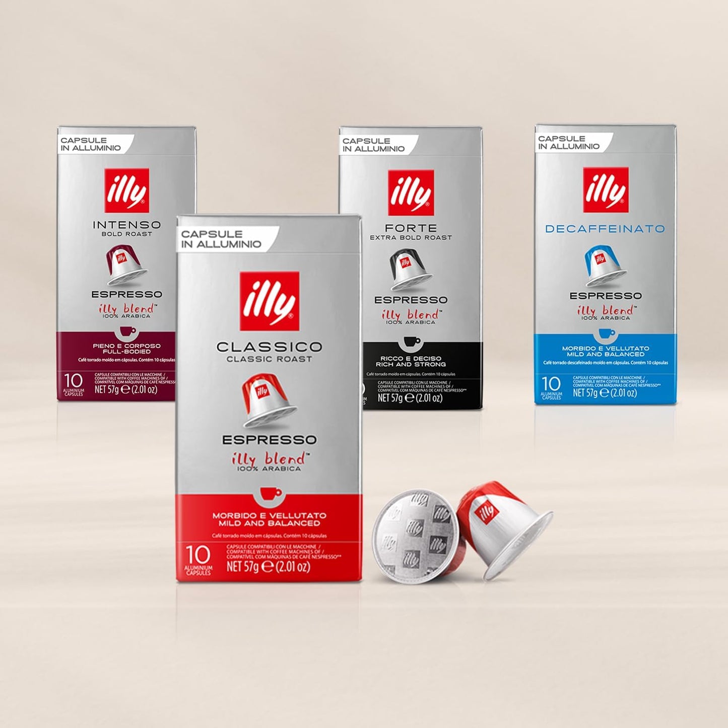 Illy Caffè – Nespresso – Intensive Röstmischung – Aluminiumkapseln – Packung mit 100 Kapseln