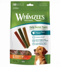 Whimzees – Snack Dentali Per Cani – Taglia L – Confezione da 7 Pz.