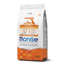 Monge – Natural Superpremium All Breeds Puppy & Junior Monoprotein – Anatra con Riso e Patate – 12 kg