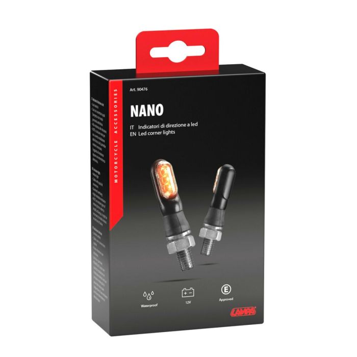 Lampa – 90476 – Nano, frecce Moto LED omologate, indicatori di direzione a LED, 12V