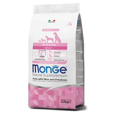 Monge – Natural Superpremium All Breeds Adult Monoprotein – Maiale con Riso e Patate