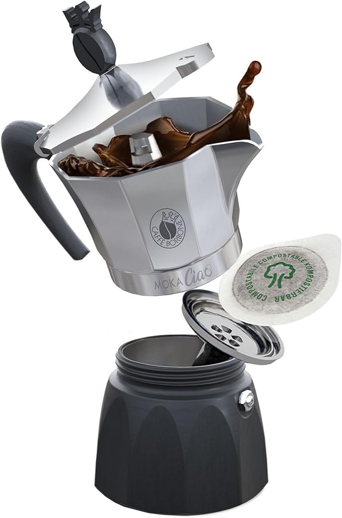Caffè Borbone – MOKACIAO – Caffettiera a Cialde – 15 Cialde OMAGGIO