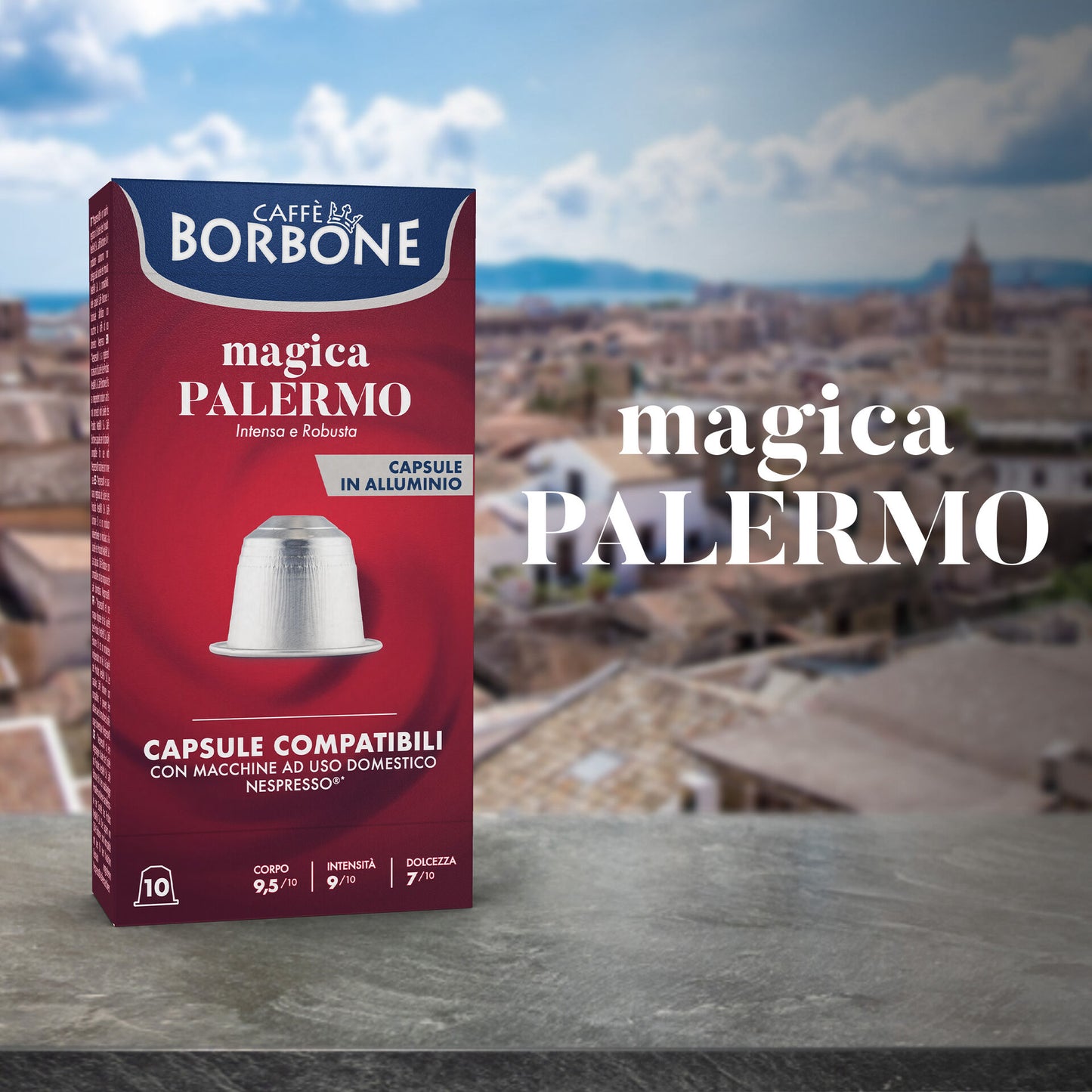 Caffè Borbone – Compatibile con Nespresso – Capsule In Alluminio – Miscela Magica Palermo