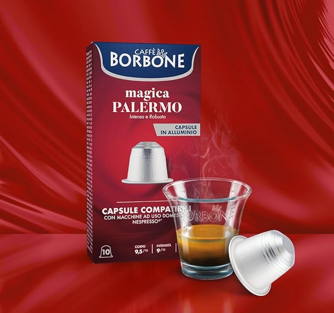 Caffè Borbone – Compatibile con Nespresso – Capsule In Alluminio – Miscela Magica Palermo