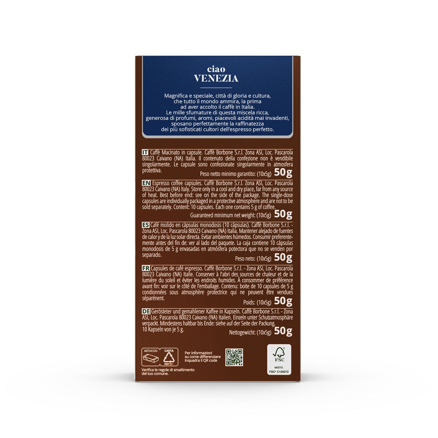 Caffè Borbone – Kompatibel mit Nespresso – Aluminiumkapseln – Ciao Venezia Blend