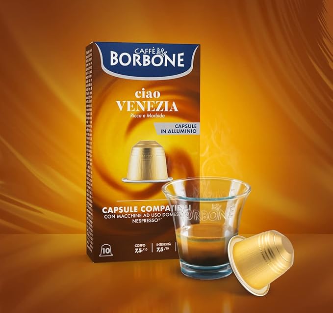 Caffè Borbone – Kompatibel mit Nespresso – Aluminiumkapseln – Ciao Venezia Blend