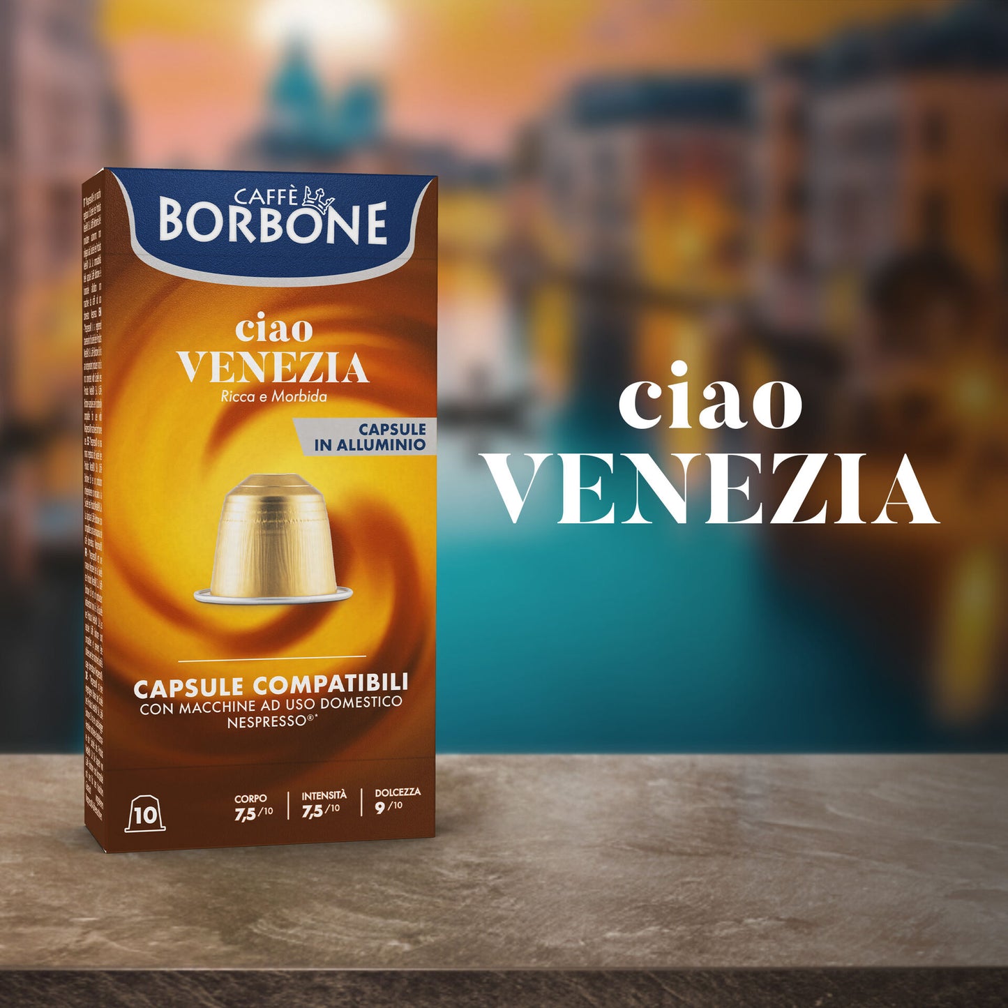 Caffè Borbone – Kompatibel mit Nespresso – Aluminiumkapseln – Ciao Venezia Blend
