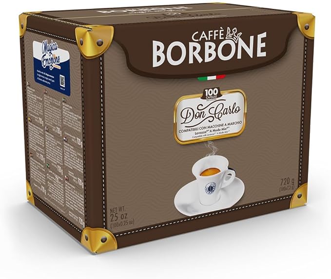 Caffè Borbone Don Carlo Blu – kompatibel mit Modo Mio – intensiver und cremiger Geschmack – Packung mit 50 Kapseln 