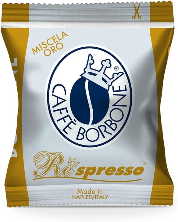Caffè Borbone Respresso Oro – Nespresso-kompatibel – Premium- und Aromamischung – Schachtel mit 50 Kapseln 