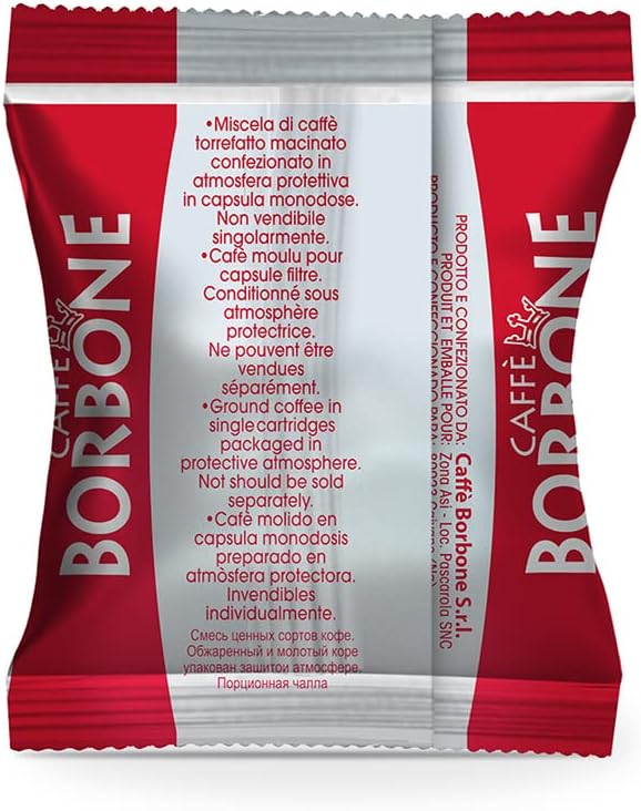 Caffè Borbone Nespresso Rossa – Nespresso-kompatibel – Starke und energiegeladene Mischung – Schachtel mit 50 Kapseln 